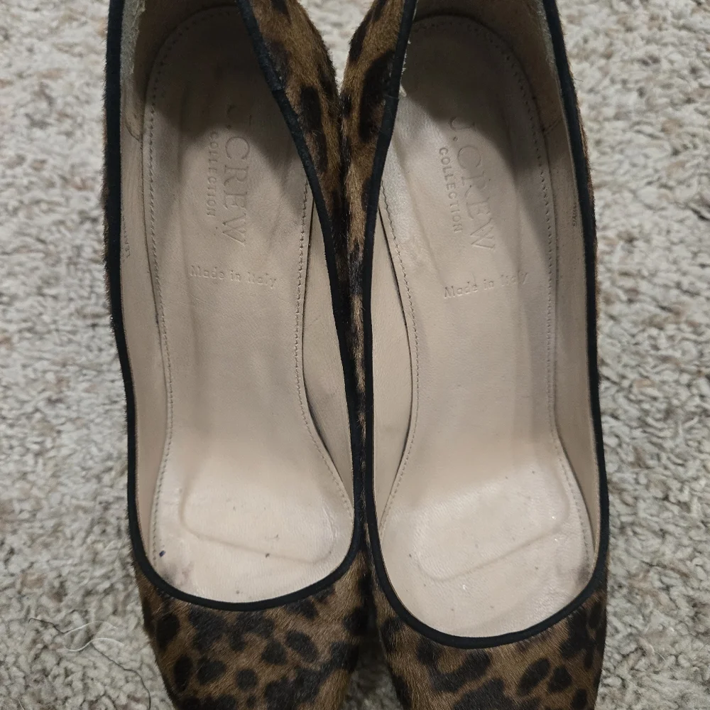 J. Crew Calf Hair Pumps Leopard Animal Print Size 7.5